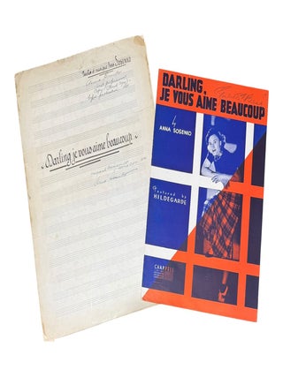 Item #10084 Darling je vous aime beaucoup [French Manuscript Copy]. Composer Booksellers, Anna...