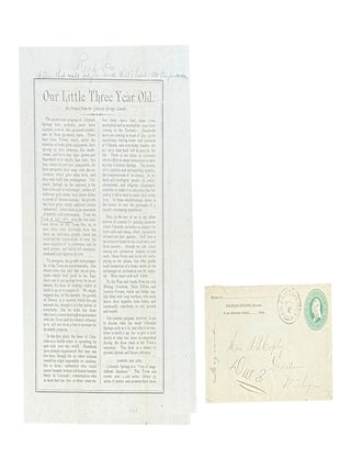 Item #10143 Our Little Three Year Old. Re-Printed from the Colorado Springs Gazette. Colorado...