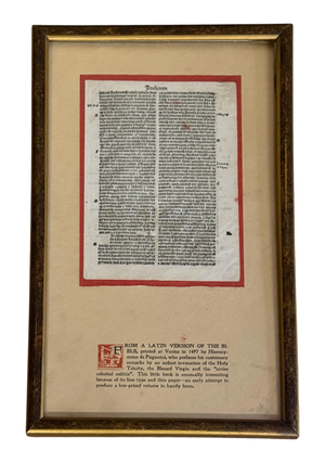 Item #10301 Leaf from the Book of Jude printed by Paganini, 1497. Incunable Leaf, Hieronymous -...