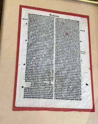Leaf from the Book of Jude printed by Paganini, 1497