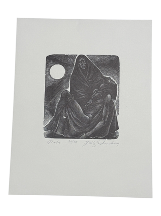 Piet&agrave; [Signed Wood Engraving