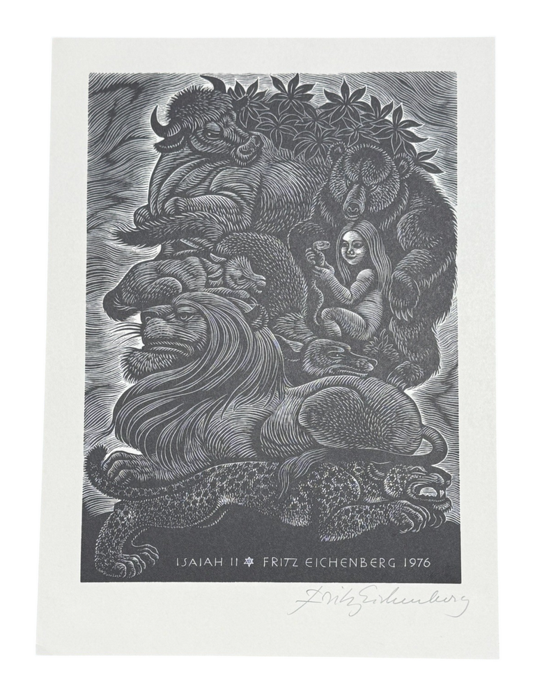 Item #10313 Isaiah 11 [Signed Wood Engraving]. Fritz Eichenberg.
