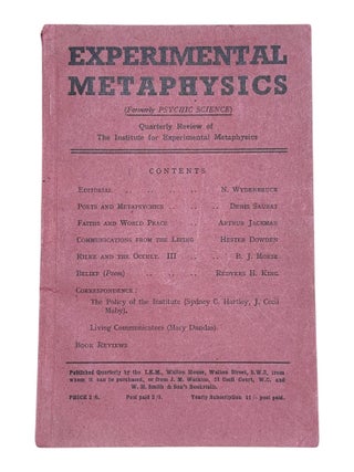 Quarterly Review of the Institute for Experimental Metaphysics Vol 1. No. 2