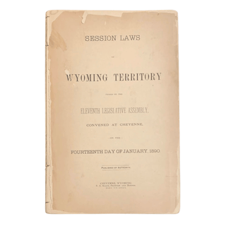 Item #3539 Session Laws of Wyoming Territory Passed by the Eleventh Legislative Assembly