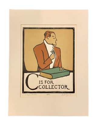 Item #4683 [Lineoleum Block Print] C is for Collector. Barbara Zook Forney