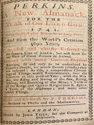 Merlinus Liberatus together with Twenty other British Almanacs for the Year 1741