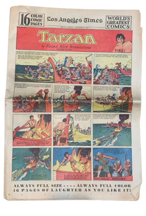 Item #4856 "Fire!" from "The Lost Vikings" Tarzan Sunday story in Los Angeles Times Comics,...