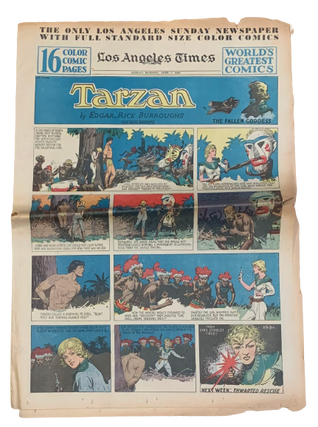 Item #4857 "The Fallen Goddess" from "The Aviatrix," Tarzan Sunday story in Los Angeles Times...