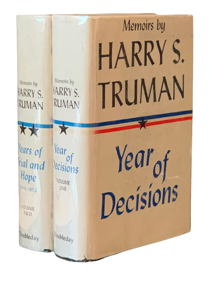 Item #4896 Memoirs, Two Vol. Set: Year of Decisions and Years of Trial and Hope, 1946-1952. Harry S. Truman.