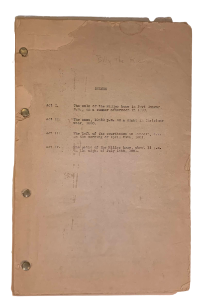 Sure Fire: Episodes in the Life of Billy the Kid Original script from ...