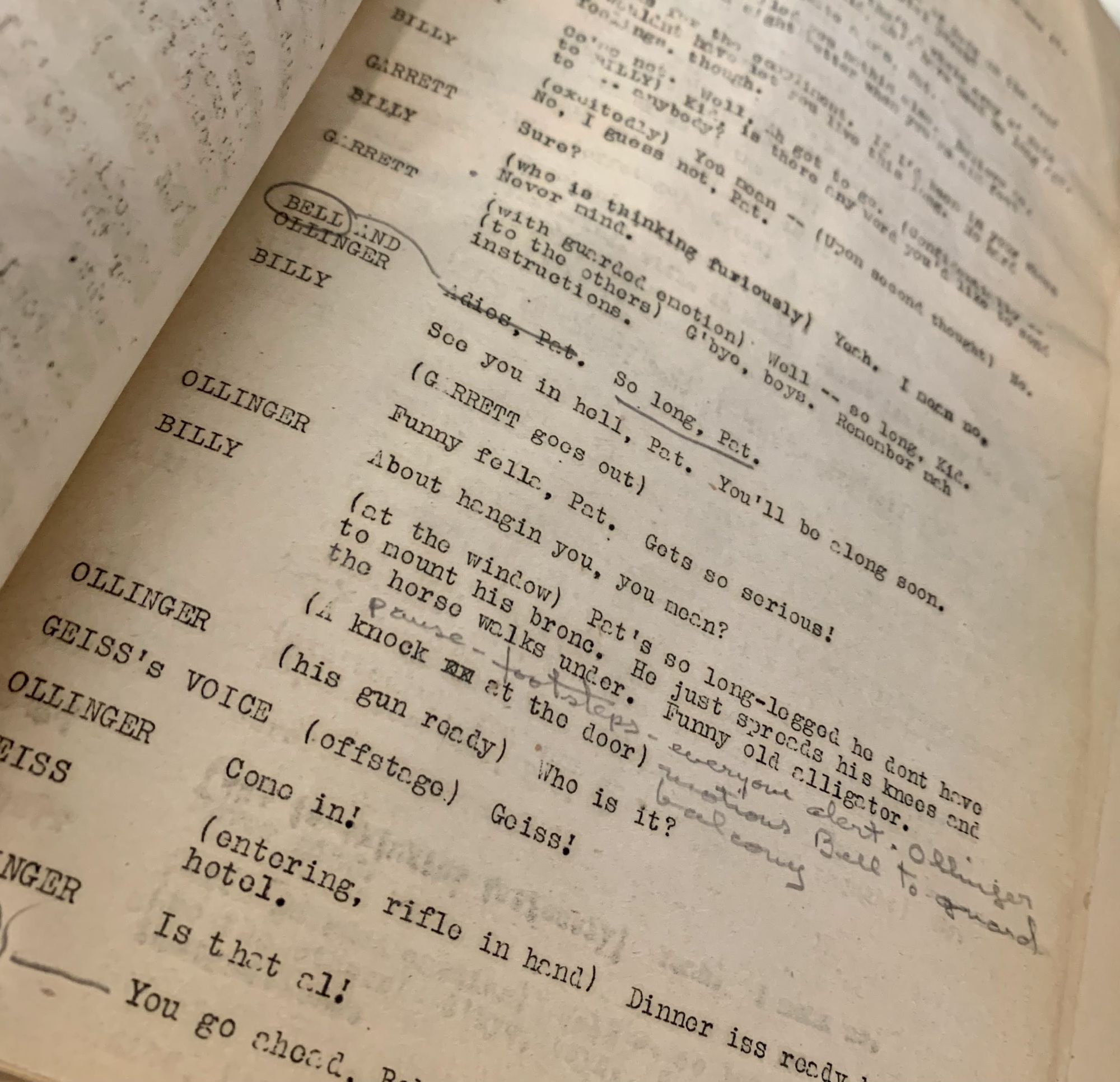 Billy Howell Script Sure Fire: Episodes in the Life of Billy the Kid Original script from ...