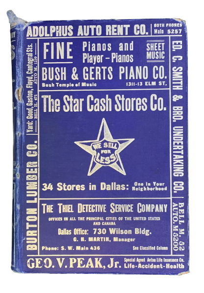 Item #5112 Worley's Directory of Dallas, Texas 1915. Texas Dallas.