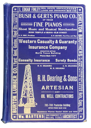 Item #5113 Worley's Directory of Dallas, Texas 1911. Texas Dallas