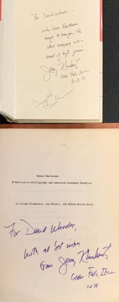 Donald Barthelme: A Comprehensive Bibliography and Annotated Secondary Checklist (Manuscript Copy)