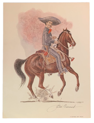 a lithograph from the original pen & ink drawing by José Cisneros