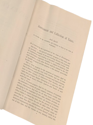 State of Washington. Revenue Law. An Act to Provide for the Assessment and Collection of Taxes in the State of Washington