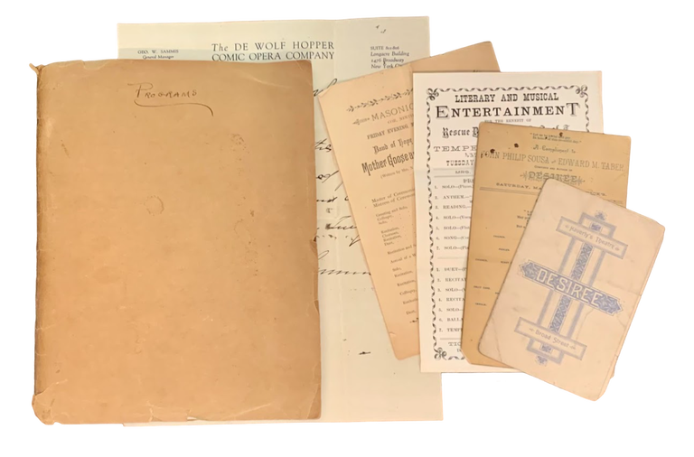 Scrapbook and Small Archive from Washington, D.C. area Organist, Mary B. Taber Hazard. John Philip Sousa, Edward P. Taber.