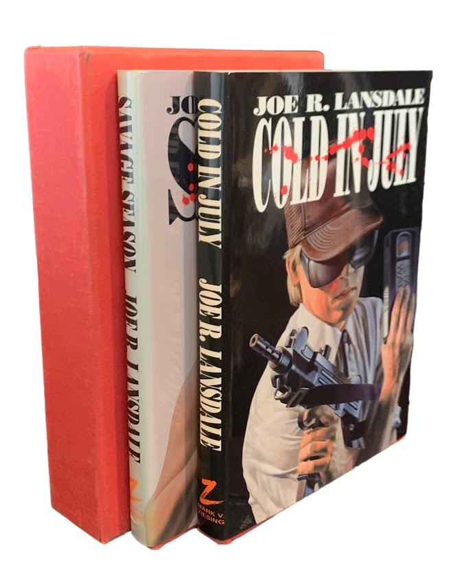 Item #5646 Cold in July and Savage Season (2 vols, boxed). Joe R. Lansdale.