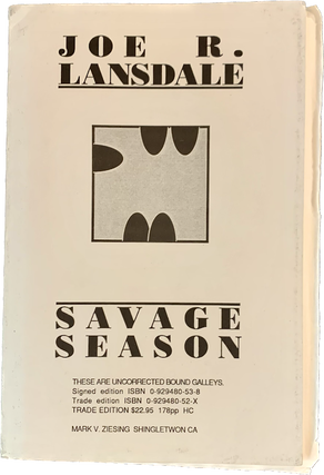 Item #5649 Savage Season. Joe R. Lansdale