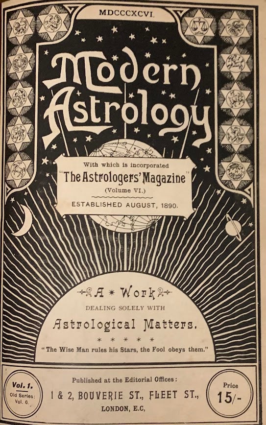 Item #5661 The Astrologer's Magazine and Modern Astrology, 167 issues in 19 Bound Volumes, 1890-1904. Alan - ed Leo.