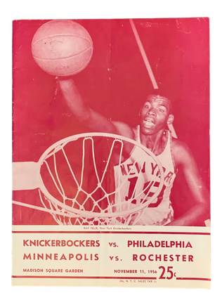 Item #5680 NBA Doubleheader Program: Knickerbockers vs. Philadelphia; Minneapolis vs. Rochester,...