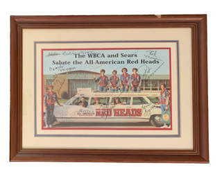 Item #5713 The WBCA and Sears Salute the All-American Red Heads framed photograph signed by 10....