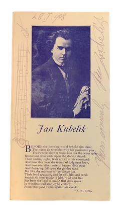 Item #5784 Program for 'Kubelik Night' at the Los Angeles Gamut Club. Jan Kubelik,...