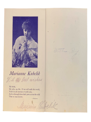 Program for 'Kubelik Night' at the Los Angeles Gamut Club