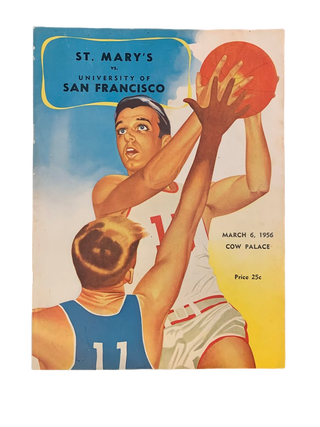Item #5793 Program for St. Mary's vs University of San Francisco, Cow Palace, 1956. Bill Russell,...
