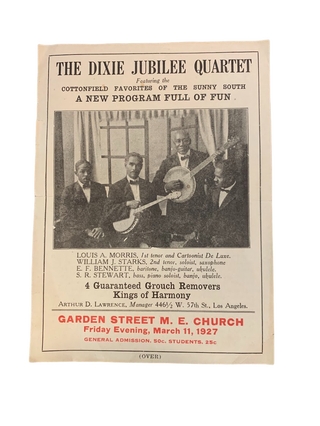 Item #5815 The Dixie Jubilee Quartet Featuring the Cottonfield Favorites of the Sunny South....
