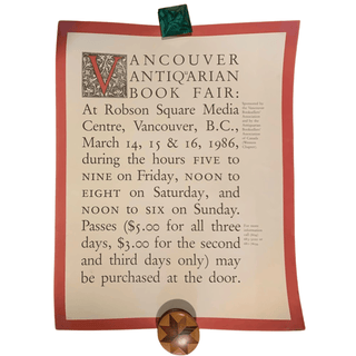 Item #6043 Vancouver Antiquarian Book Fair Poster, 1986