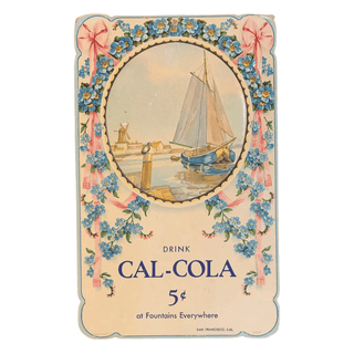 Item #6161 Drink Cal-Cola Die-Cut Sign. Vintage Advertising, San Francisco