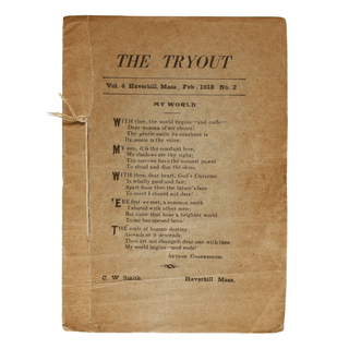 Item #6189 The Tryout Vol. 4 No.2, Feb 1918. H P. Lovecraft, C. W. - ed Smith