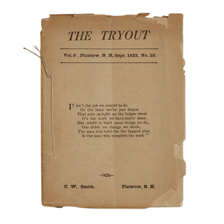 Item #6190 The Tryout Vol. 8 No.10, Sept. 1923. H P. Lovecraft, C. W. - ed Smith