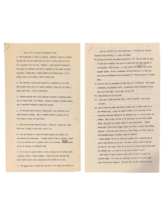 Two Original Typescripts of Unpublished Articles [with] Autograph Cover Letter Signed
