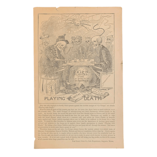 Item #6336 Playing With Death / Insanity Cured by Oxien [Advertising Broadside]. Quackery, The...