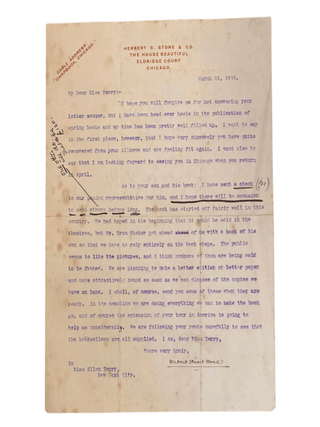 Henry Irving. Ellen Terry. etc. A Book of Portraits [With Typed Letter Signed from the Publisher to Ellen Terry and an ALS from Edward to his Sister, Edith]