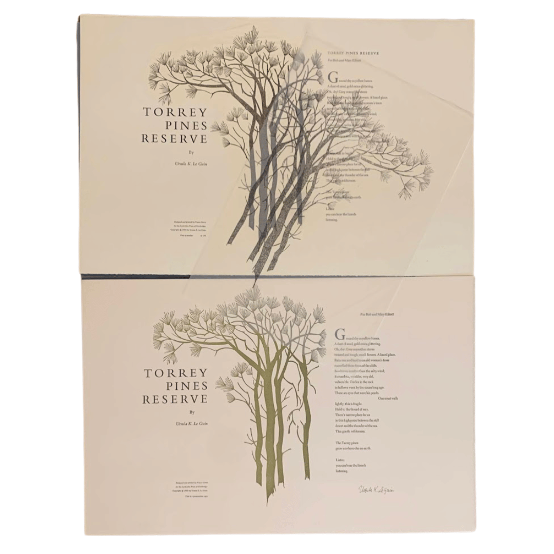 Torrey Color Torrey Pines Reserve Broadside + Proof from Vance Gerry | Ursula K. Le ...