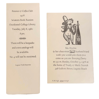 Item #6513 Two Ephemeral Invitations from the early years of Laguna Verde Imprenta. Ward Ritchie