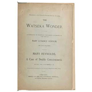 Item #6546 The Watseka Wonder: A Narrative of Startling Phenomena Occurring in the Case of Mary...