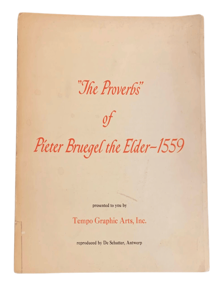 Item #6594 "The Proverbs" of Pieter Bruegel the Elder - 1559 [6-Panel Full Color Reproduction with Key]. Pieter the Elder Bruegel.