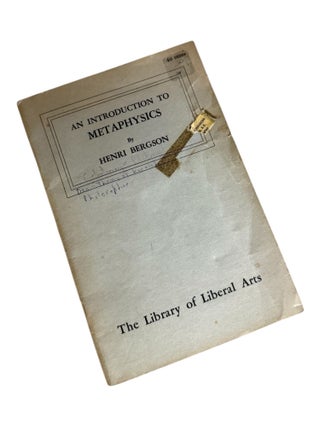 Item #8826 An Introduction to Metaphysics. Henri Bergson