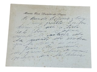 Item #8979 Manuscript Letter from Eva Perón to Family. Evita, Eva Perón