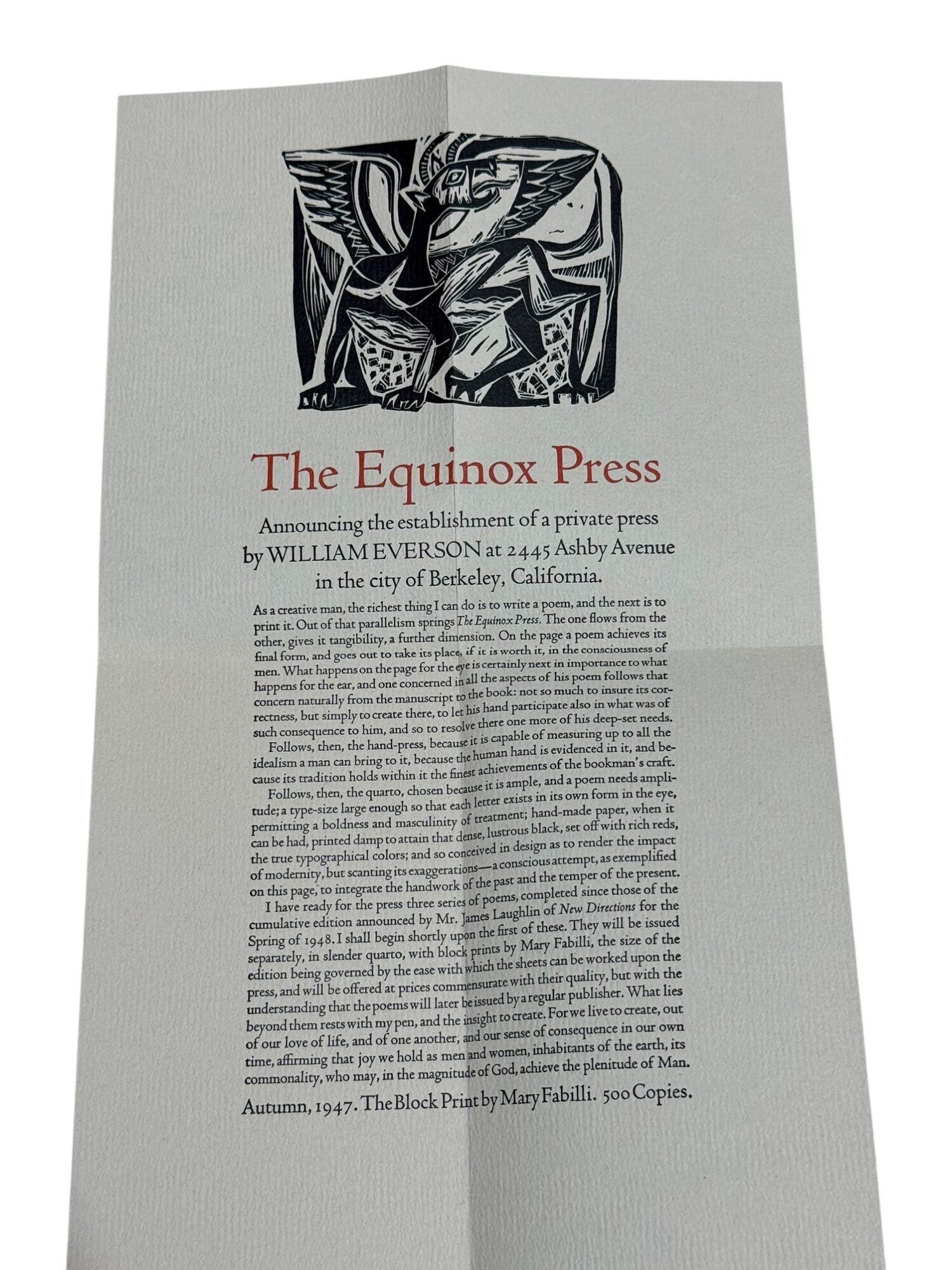 William Rutledge Book On Printing | William Everson, Peter Rutledge - ed Koch | First edition ...